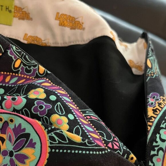 Loudmouth Black and Gold Paisley Mini Skirt/Skort - Picture 7 of 8